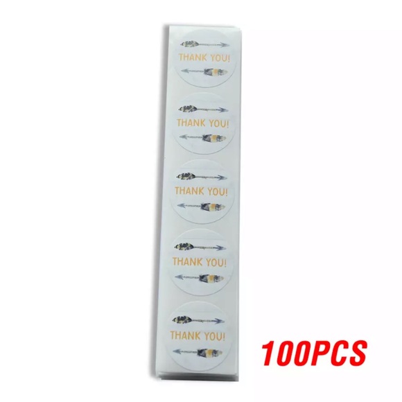 100 1” Round Arrow Thank You Stickers Clearance - Picture 4 of 5